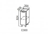 Стол-рабочий 300 С300 Модерн 300х824х506